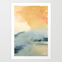 Ocean shore - Abstract Watercolor  Art Print