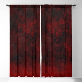 Goth Midnight Black and Red Geometric Abstract Blackout Curtain