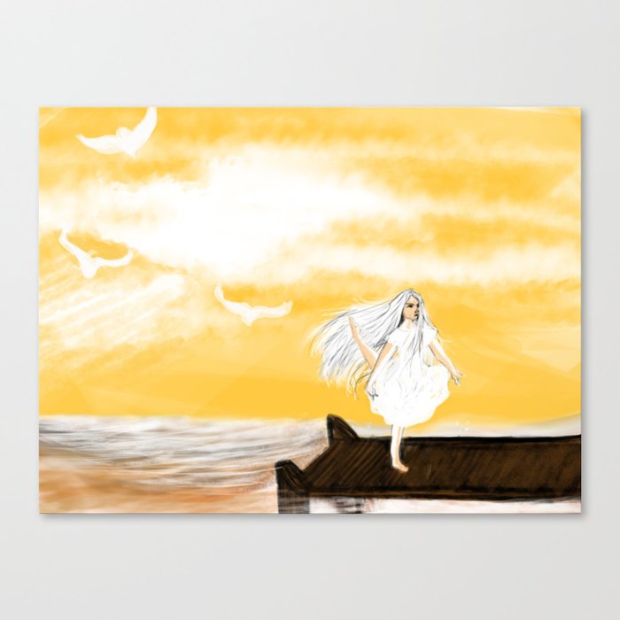 Girl by the Sea Canvas Print