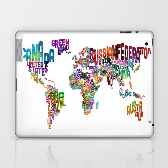 Text Map of the World Laptop & iPad Skin