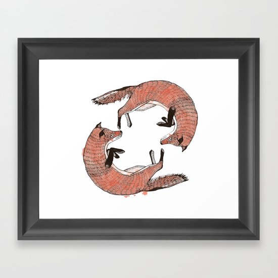 Foxes Framed Art Print