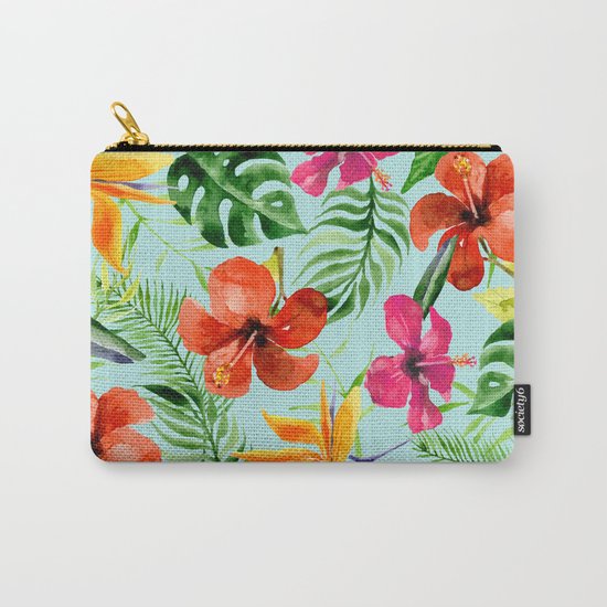Colorful Tropical Pattern Carry-All Pouch
