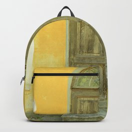 The Photo Of Old Wooden Door Backpack | Wooden, Paint, Old, Door, Color, Messy, Exterior, Outdoors, Past, Grunge 