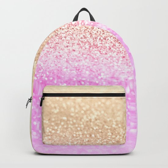 GOLD PINK GLITTER by Monika Strigel Backpack