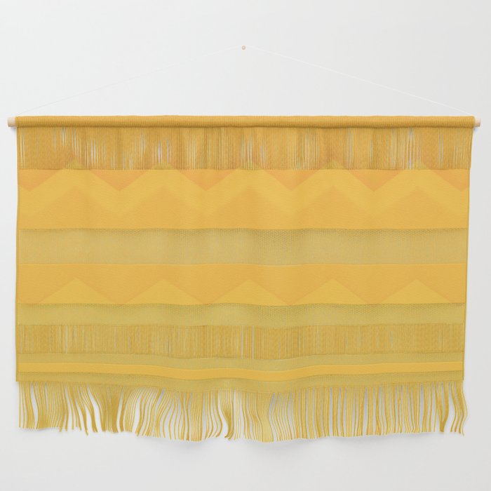 Simple Solid Aztec Boho Pattern Yellow Wall Hanging