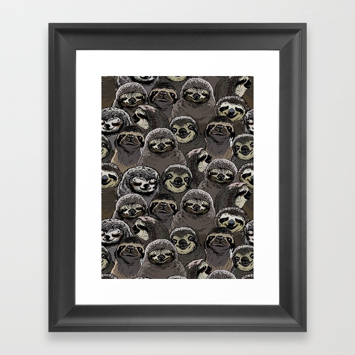 Social Sloths Framed Art Print