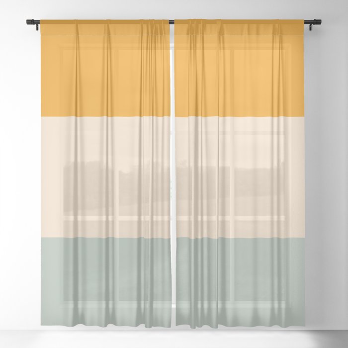 Heracles - Minimal Summer Retro Stripes Sheer Curtain