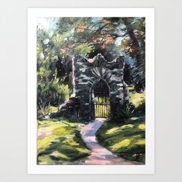 Old Gates in Killmuccuragh Botanic Gardens Art Print