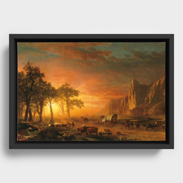 Emigrants Crossing the Plains - Albert Bierstadt Framed Canvas