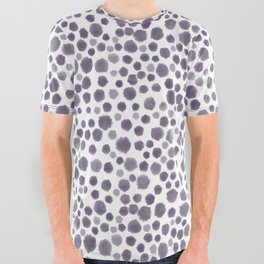 Watercolor Polka Dots - Purple All Over Graphic Tee