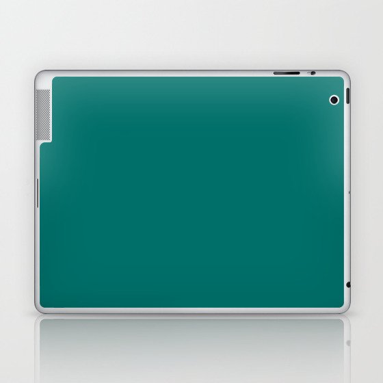 Dark Aqua Green Solid Color Pantone Tidepool 18-5619 TCX Shades of Blue-green Hues Laptop & iPad Skin