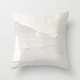 Relief [1]: an abstract, textured piece in white by Alyssa Hamilton Art Throw Pillow