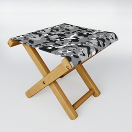 Black and Gray Camouflage Folding Stool