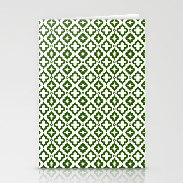 Green Ornamental Arabic Pattern Stationery Cards