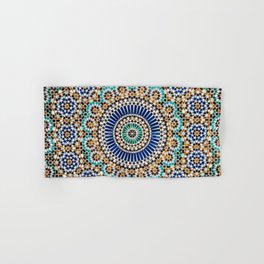 blue & gold moroccan tile Hand & Bath Towel