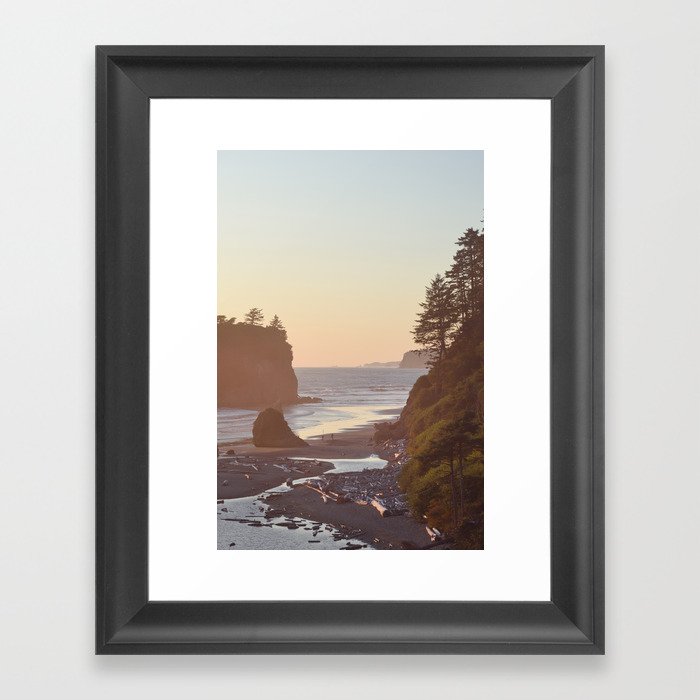 Ruby Beach Washington Sunset Pacific Ocean Coastal Landscape Northwest Explore Adventure Travel Outdoors Framed Art Print