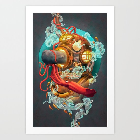 Deep Sea Diver Art Print