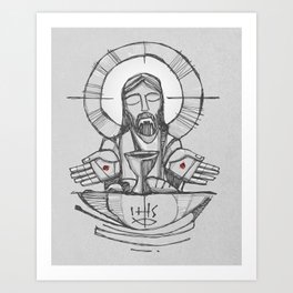 Jesus Christ Eucharist illustration Art Print