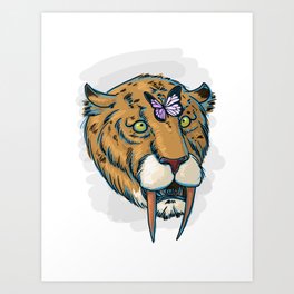 Derp-Toothed Tiger Art Print