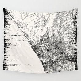 USA, Oceanside. City Map Drawing Wall Tapestry