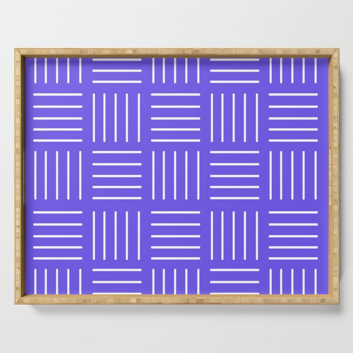 Abstract geometric pattern - blue and white. Serving Tray