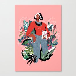 Woman Holding Cat Canvas Print