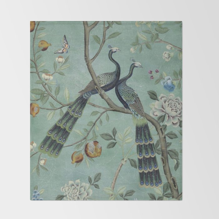 A Teal of Two Birds Chinoiserie Decke