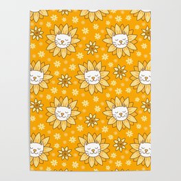 Sunflower Kittens Poster