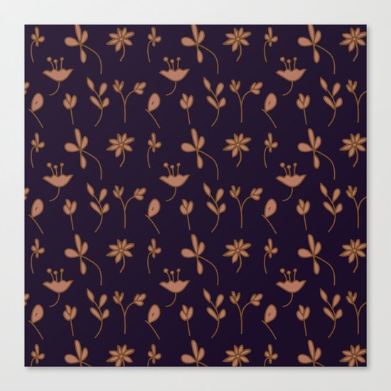 Hand Drawn Floral Elements Canvas Print