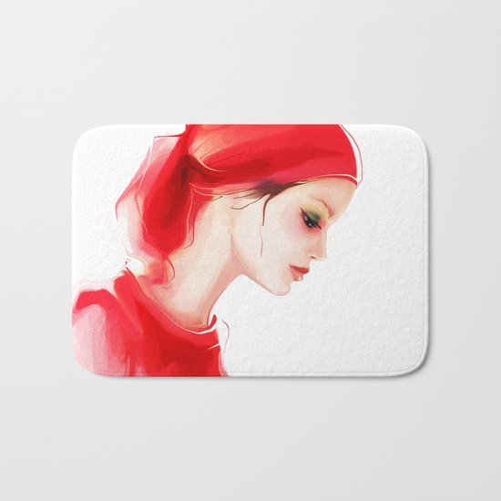 lady in red Bath Mat