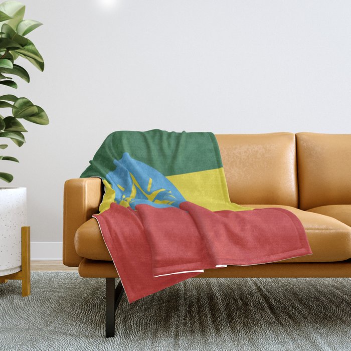 Ethiopia flag emblem Throw Blanket