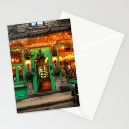 Green Cafe in Old Montreal Stationery Cards