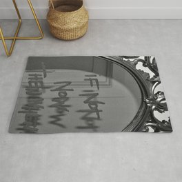 If Not Now Then When? motivational mirror on the wall black and white photography - photographs Rug