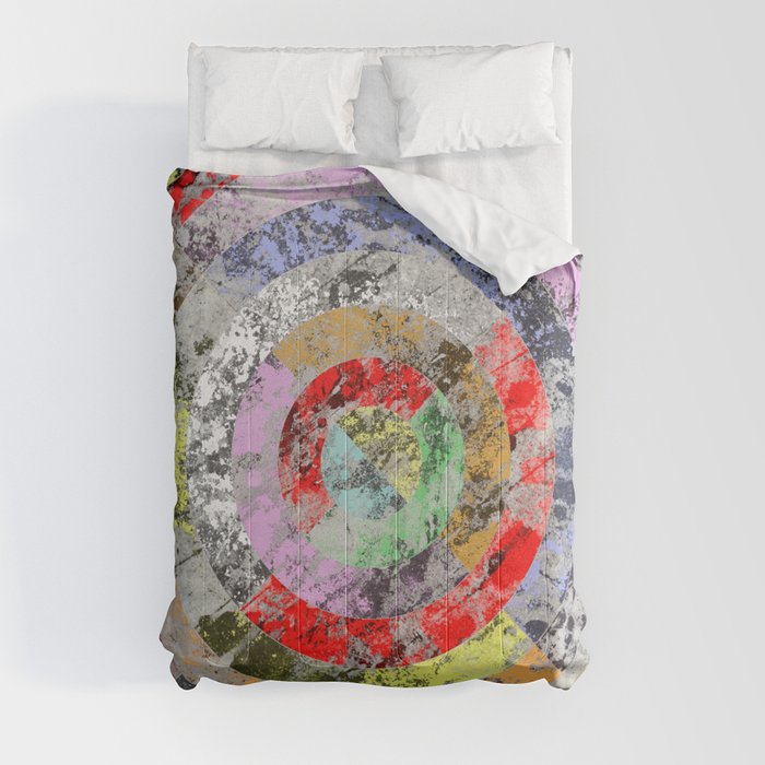 Textured Bullseye - Abstract, marble, pastel colours Comforter