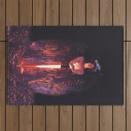 Angel with a flaming sword Outdoor Rug
