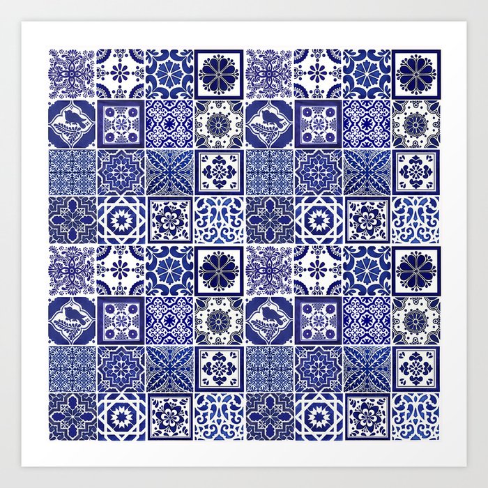 Talavera Tiles Blue Art Print