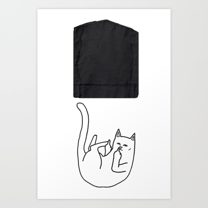 Cat Falling Out Of Pocket Art Print By Yourfreshdesigns Society6