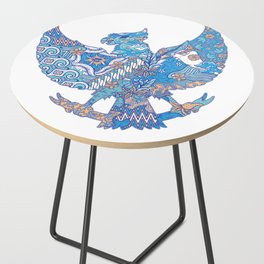 batik culture on garuda silhouette illustration Side Table