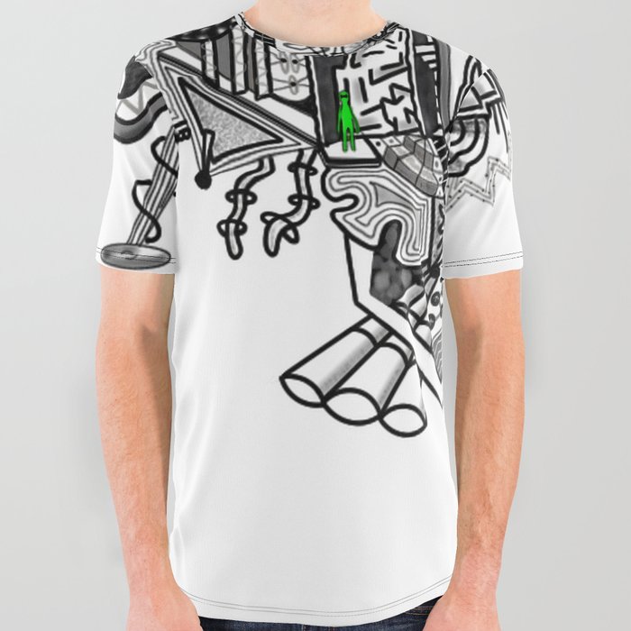 Abstract Alien World All Over Graphic Tee