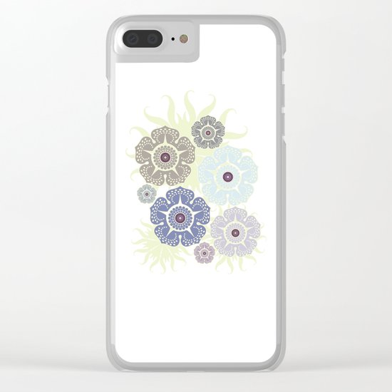 Flowers Pattern Clear iPhone Case