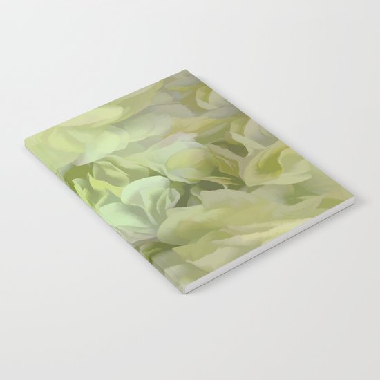 Soft Green Petal Ruffles Abstract Notebook