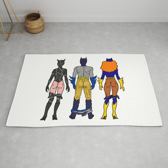Superhero Butts Love 7 Cat Bats Rug By Notsniw Society6
