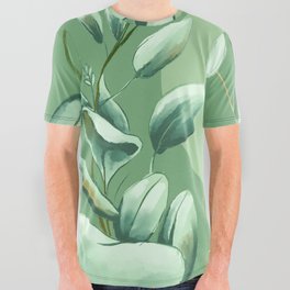 Sunny Wild Herb Garden Green All Over Graphic Tee