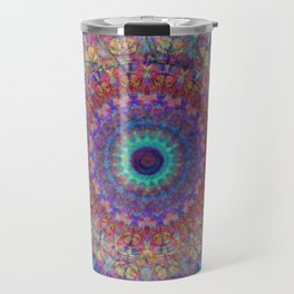 Colorful Vibrant Art - Life Glow Mandala Travel Mug