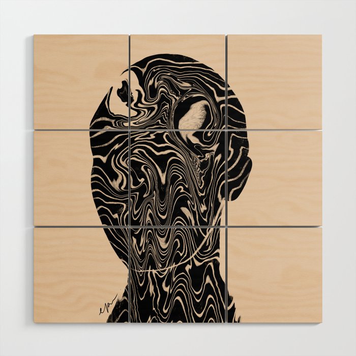 Melted marble man Wood Wall Art