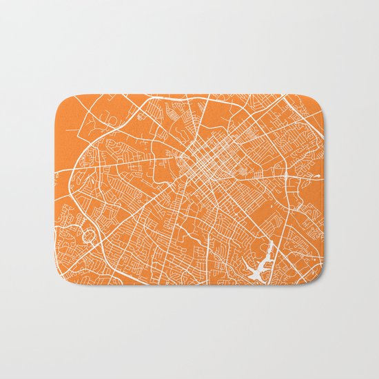 Lexington map orange Bath Mat