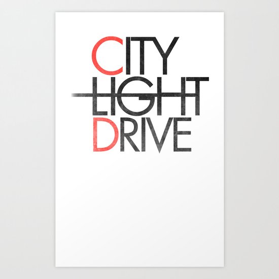 City Light Drive Art Print