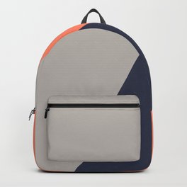 Elegant geometric design in Navy Blue & Orange Backpack