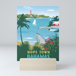 Hope Town Bahamas Travel Poster Mini Art Print