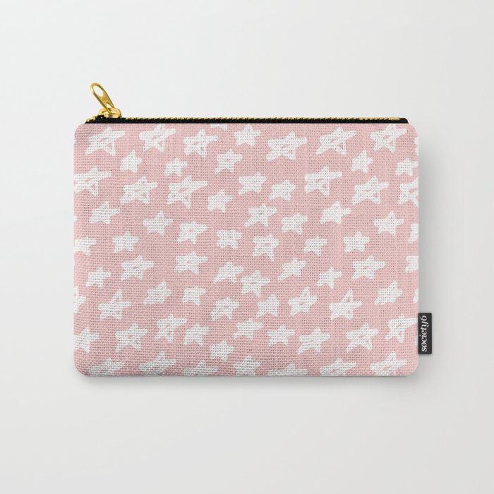 Stars on pink background Carry-All Pouch